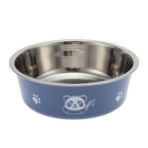 Non-Skid Large Dog Bowl Panda Pattern for Indoor and Outdoor Blue